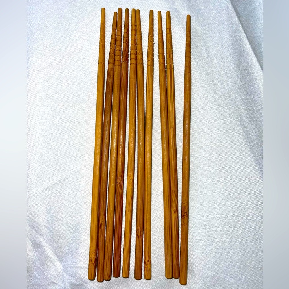 Set of 10 Bamboo Chopsticks / 5 pairs